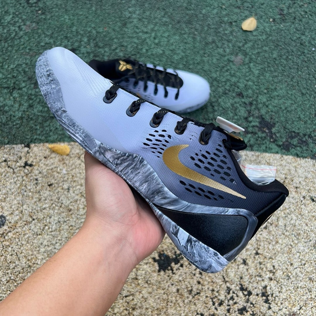 Nike Kobe 9 EM Low Anthracite Metallic Gold Black Marbled Sole Basketball Shoes Sneakers 646701-002 - Image 10
