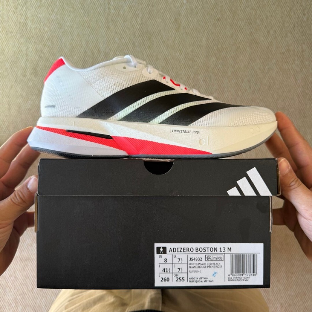 Adidas Adizero Adios Pro 3 Men's Running Race Shoes Cloud White Core Black Solar Red Lightstrike Pro Carbon Plate HQ8438 - Image 6