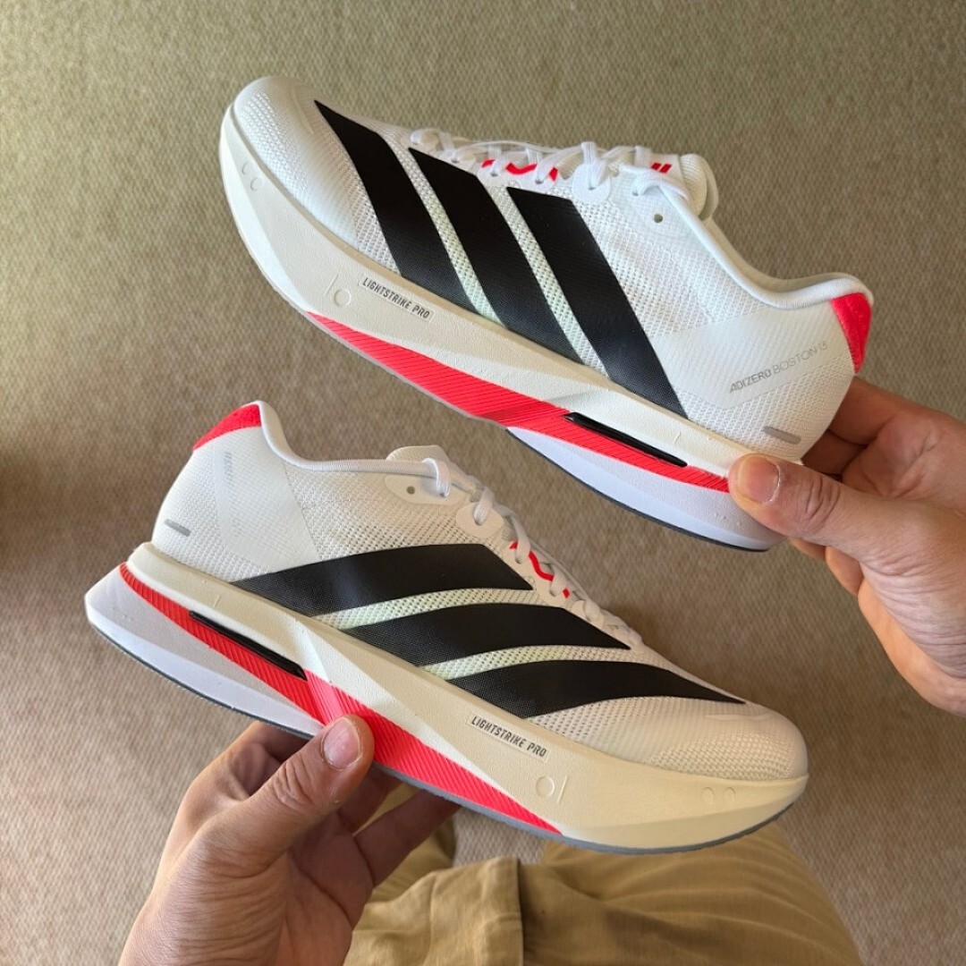 Adidas Adizero Adios Pro 3 Men's Running Race Shoes Cloud White Core Black Solar Red Lightstrike Pro Carbon Plate HQ8438 - Image 9