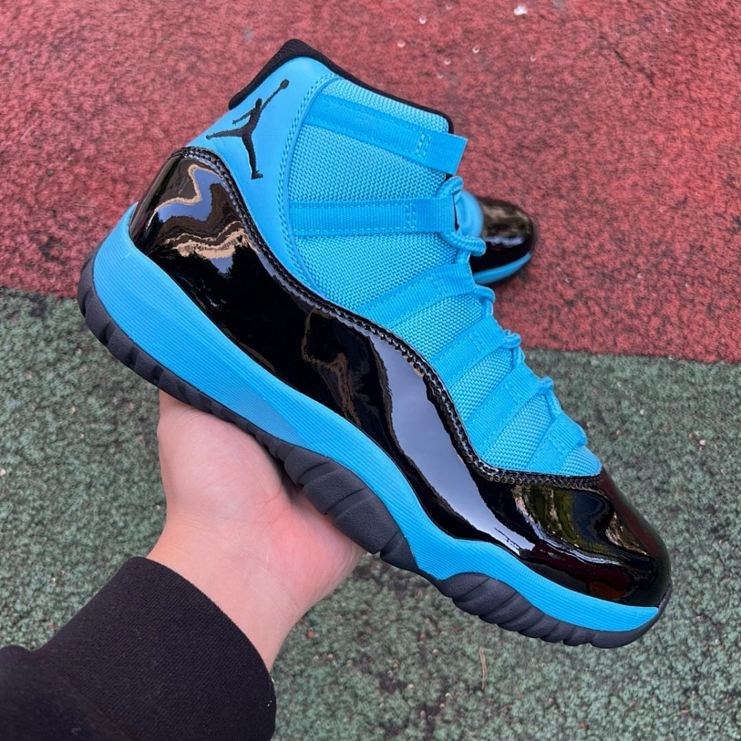 Air Jordan 11 Retro "Pantone" University Blue Black Patent Leather Sneakers Shoes 683072-405 - Image 10