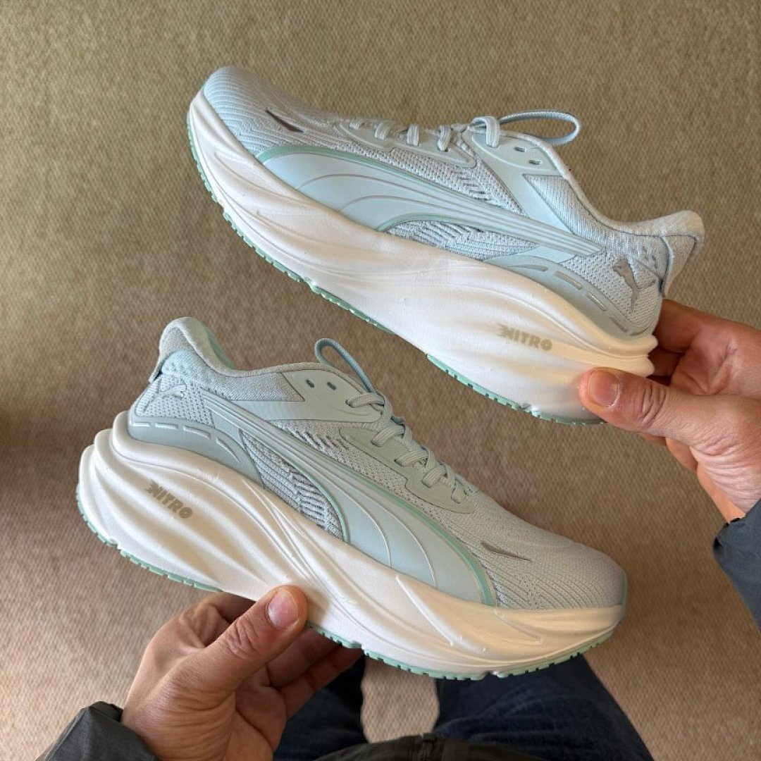 Puma Deviate Nitro 2 Women's Performance Running Shoes - Light Aqua Mint Green White (376807-09) - Image 9