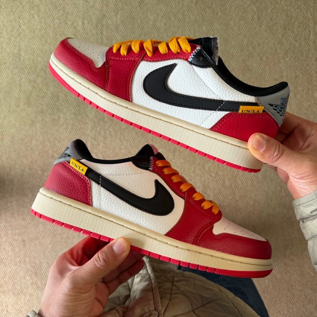 Nike Air Jordan 1 Low OG Union LA Neutral Grey Varsity Red Chicago Sneakers DZ4844-100 - Image 9