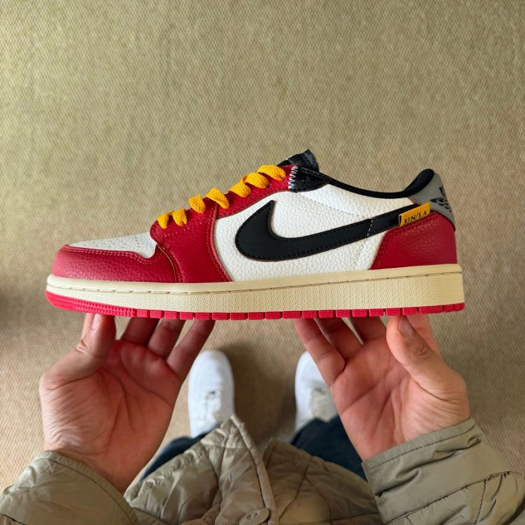 Nike Air Jordan 1 Low OG Union LA Neutral Grey Varsity Red Chicago Sneakers DZ4844-100 - Image 10