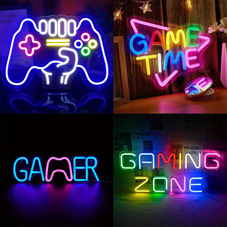 Illuminate Your Gaming Space: USB-Powered Gamepad LED Neon Sign - Perfect Wall Decor for Teen Gamers!