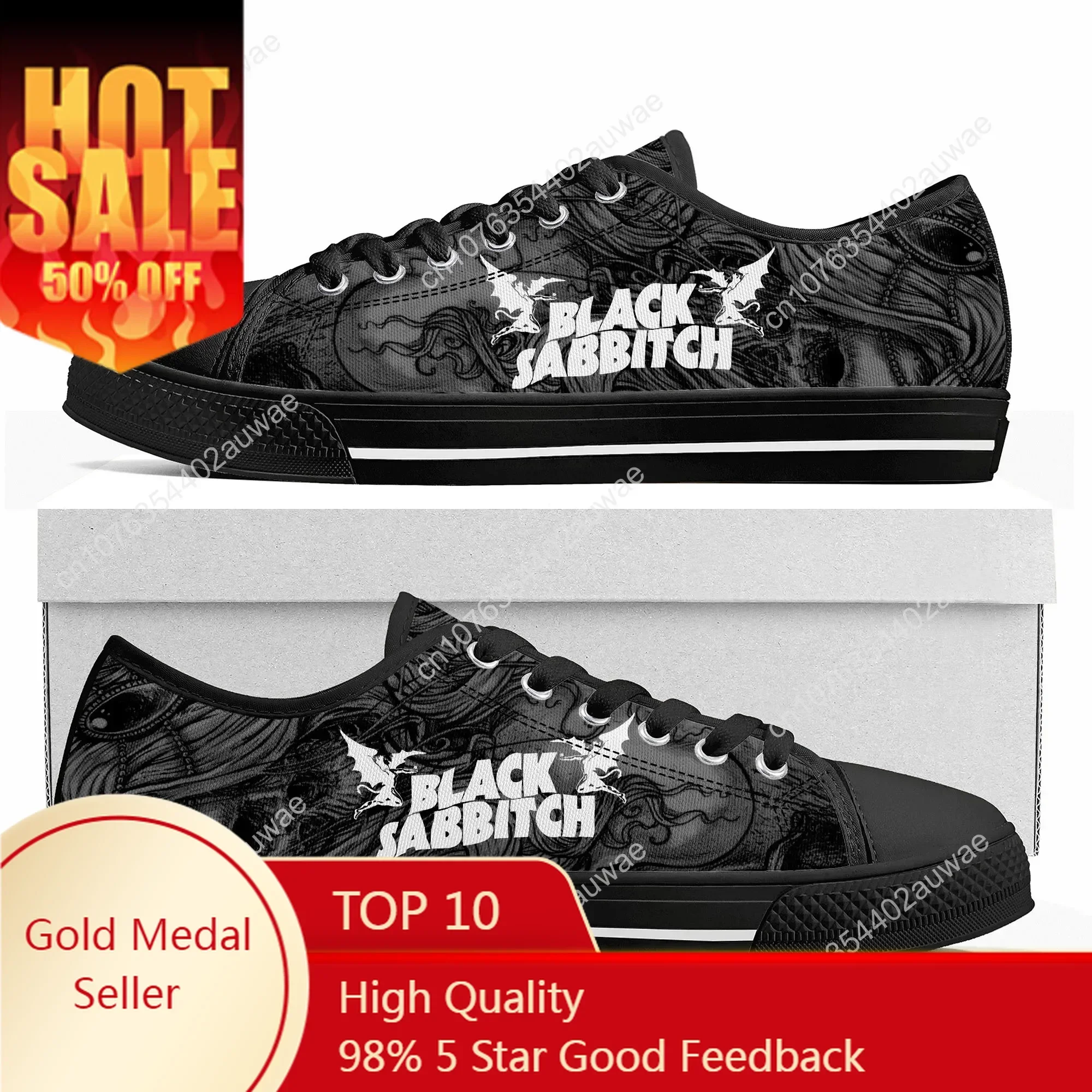 Sabbath Rocker Canvas Sneakers: High-Quality Low Tops for Trendsetting Couples and Teens